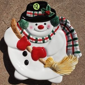 [Fitz & Floyd] Snowman Decorative Canape Plate